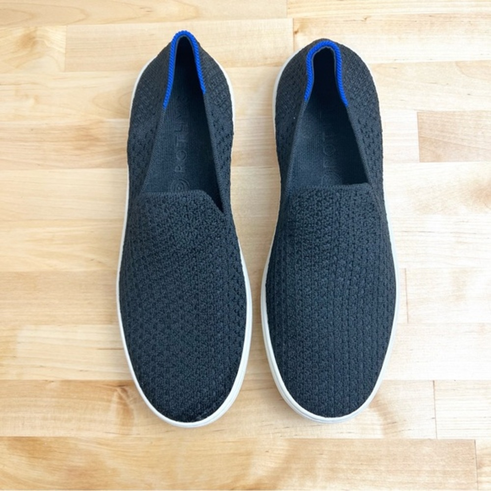 Rothy's The Original Slip On Sneakers in Black Knit Size 8.5